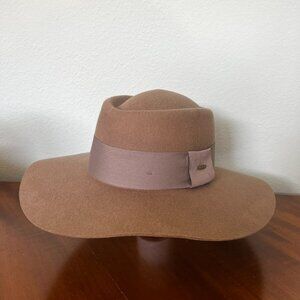 C.C 100% Australian Wool Felt Wide Brim Hat Featuring Wide Ribbon Band C.C W770